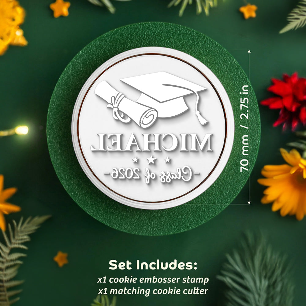 Custom Name Class Of 2026 Graduation Cookie Stamp CH07 911112