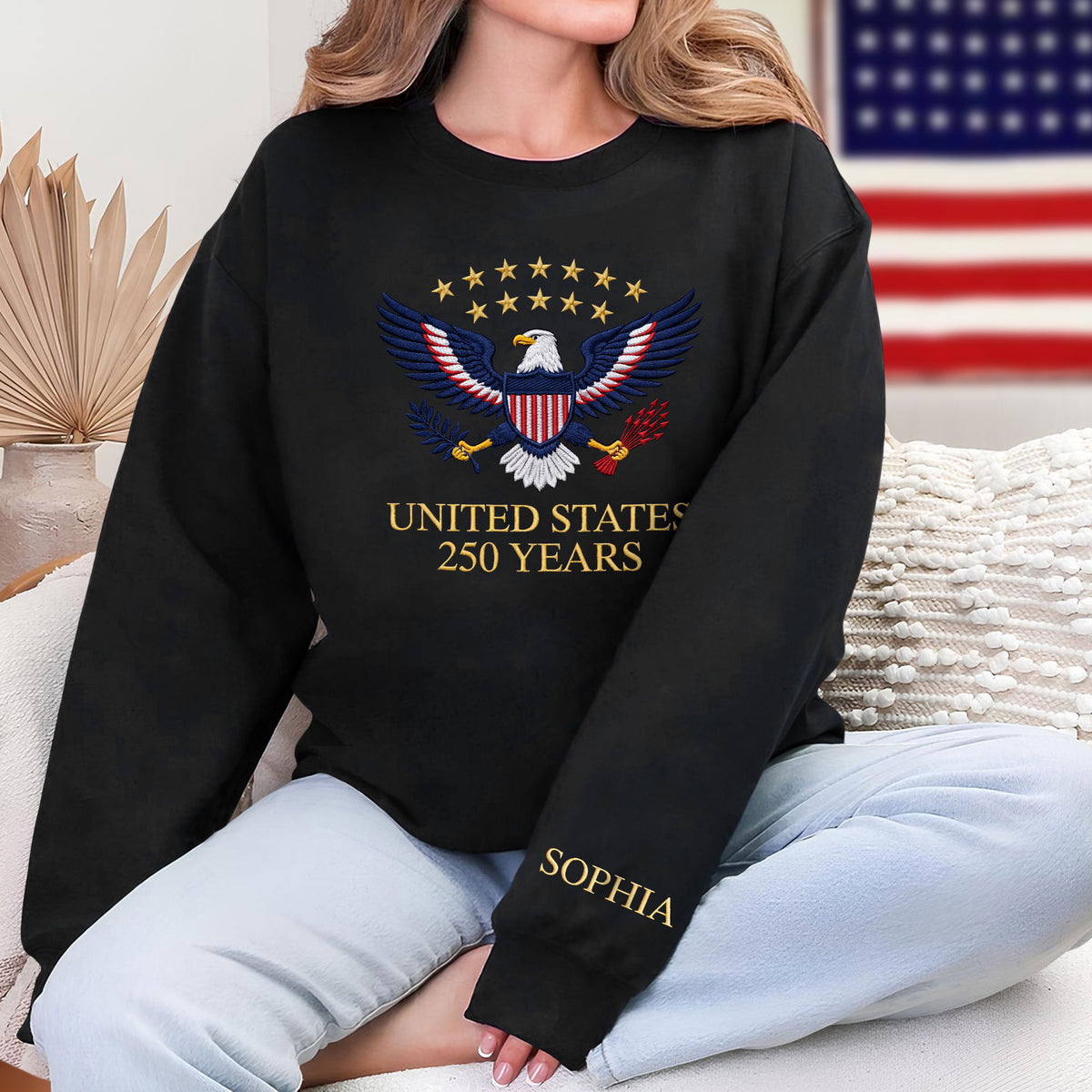 Custom Name USA 250 Years Personalized Embroidered Sweatshirt HA75 920360