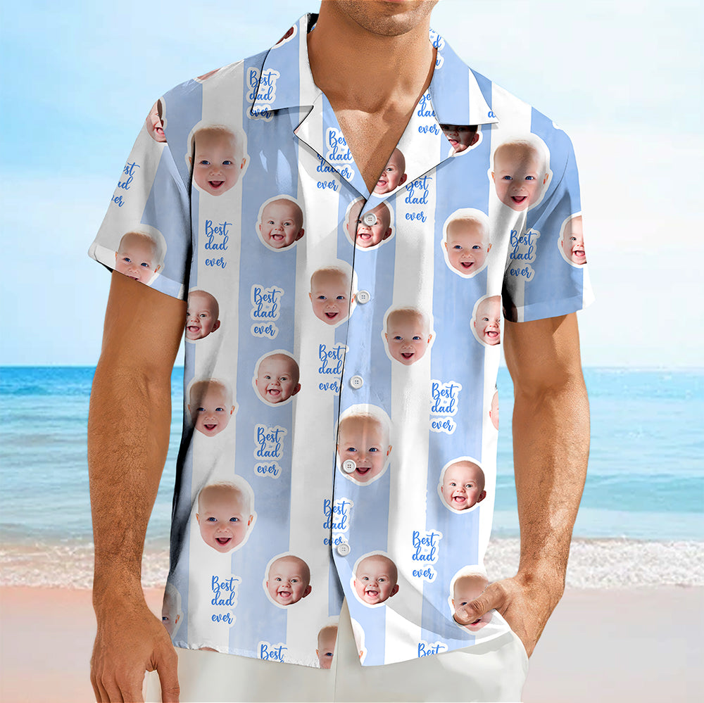 Custom Baby Face Best Dad Best Mom Ever Hawaii Shirt - Personalized Gift for Mom and Dad TH10 169551