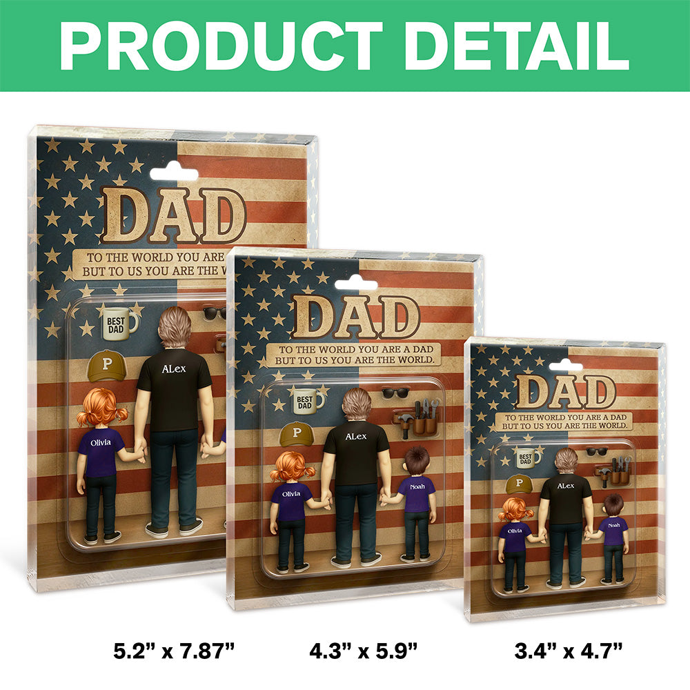 Personalized You Are The World Dad Family Acrylic Block Plaque Gift LM32 893453