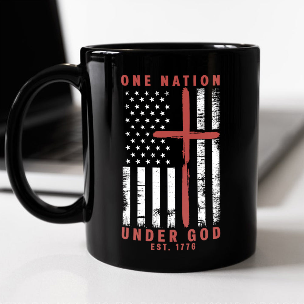 One Nation Under God Est. 1776 Black Mug LM32 895451