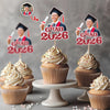Custom Photo Glitter Graduation Class Of 2026 Cupcake Topper LM32 899137