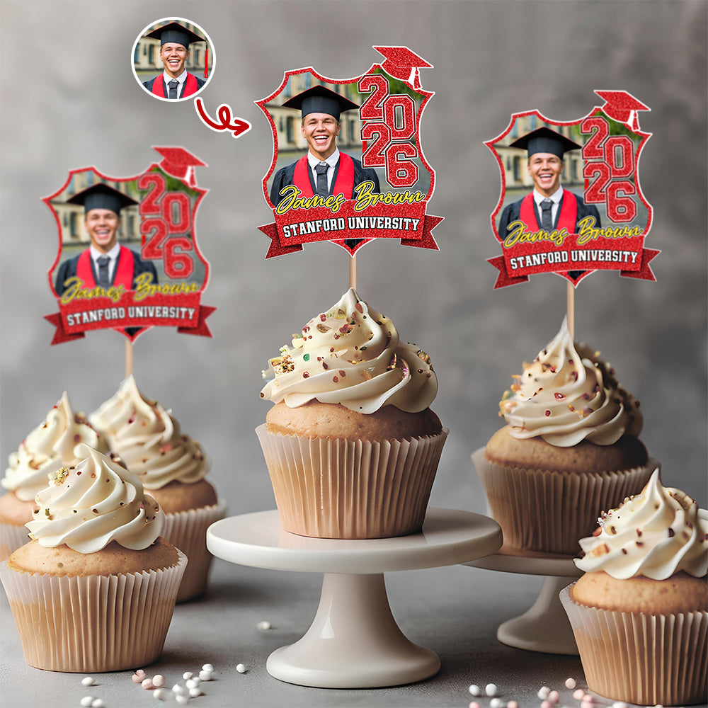 Custom Photo Class Of 2026 Graduation Cupcake Toppers HA75 920056