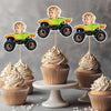 Custom Kid Face Riding Monster Truck Decoration Cupcake Toppers HA75 892008