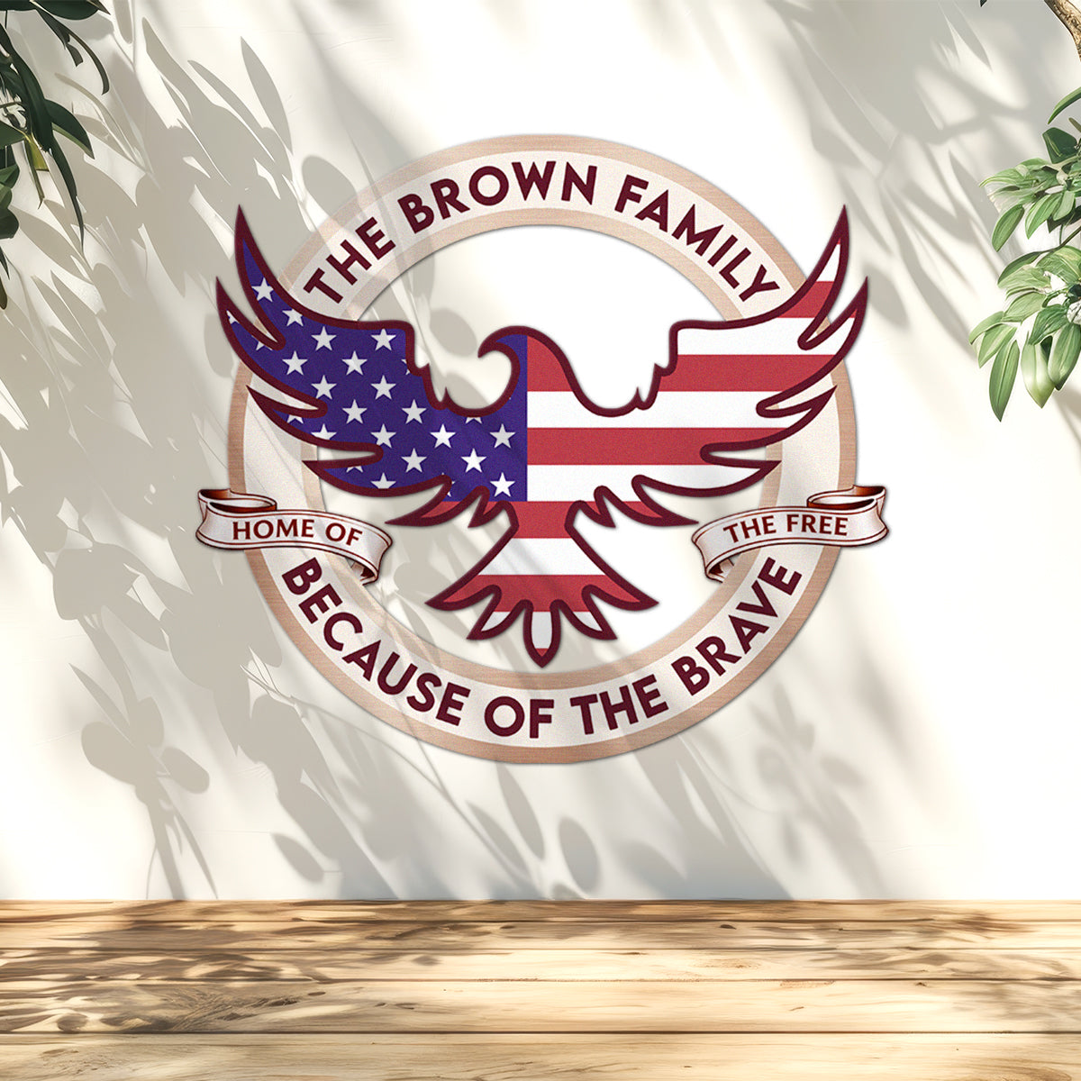 Custom Family Name Home Of The Free America 250 Metal Sign TH10 898909