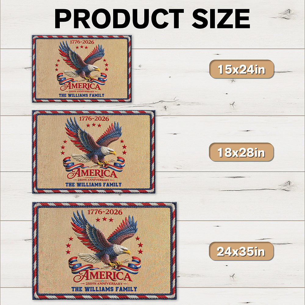 Custom Family Name American Eagle 250th Anniversary 1776–2026 Doormat HO82 901586