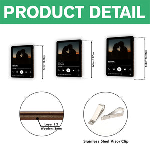 Personalized  Music Photo Couple Gift Wooden Photo Car Visor Clip HA75 898936