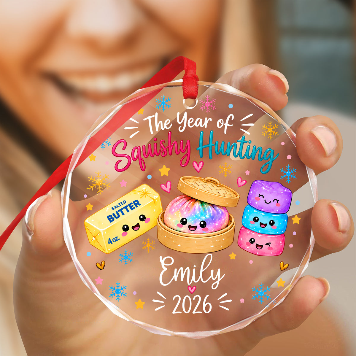 Personalized Squishy Hunting Christmas Glass Ornament Funny 2026 Holiday Keepsake LM32 670145