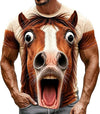 Funny Shocked Animal Face 3D T-Shirt Novelty Graphic Tee CH07 180792