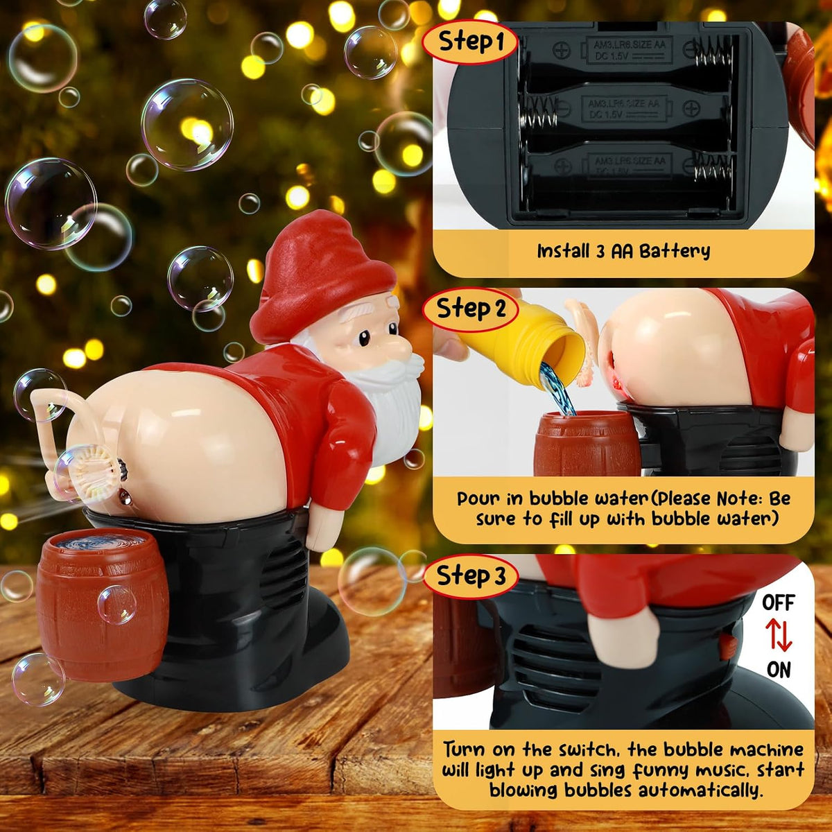 Funny Santa Claus Automatic Bubble Butt Machine - Bubble Blower for Outdoor & Indoor Activity HO82 903982