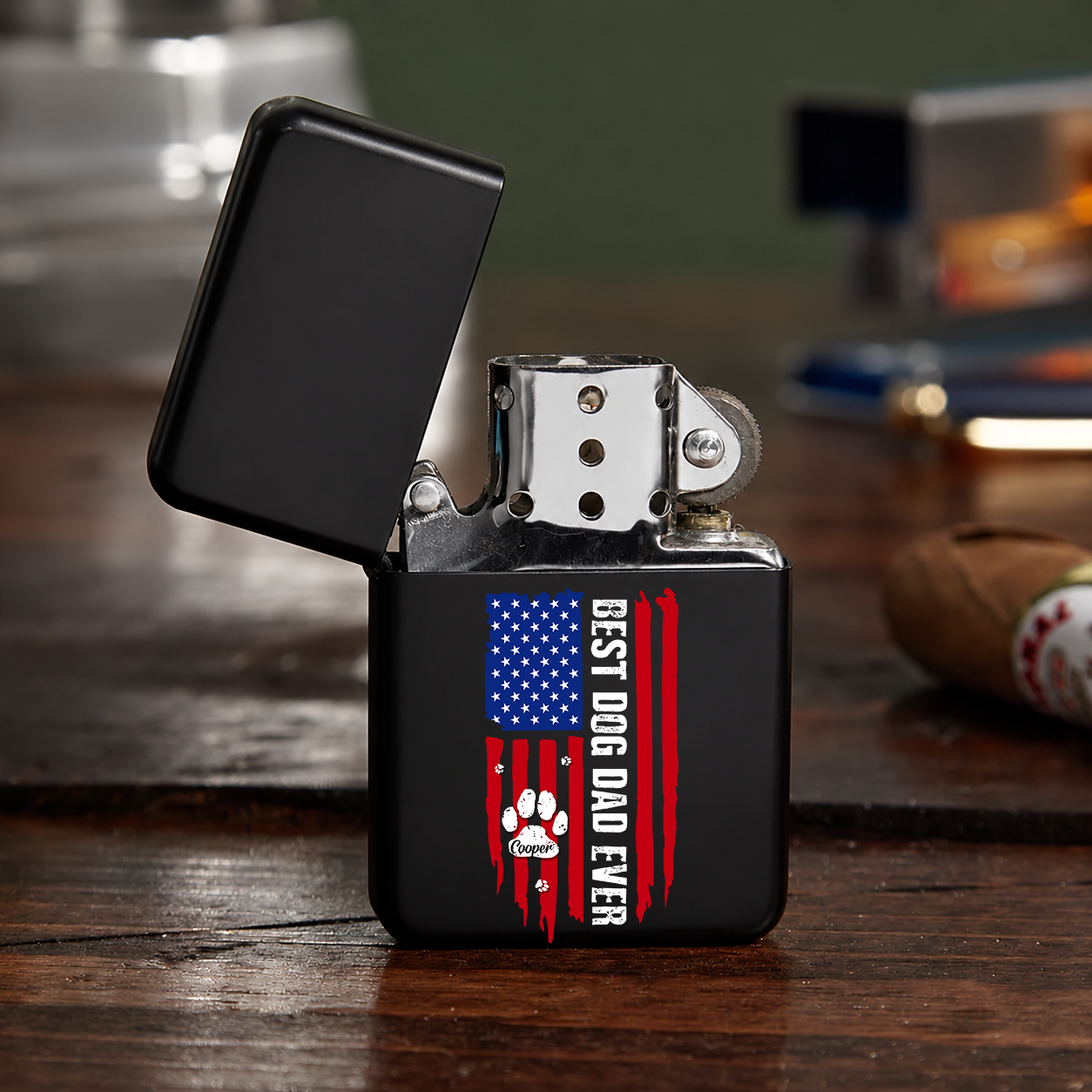 Custom Name Best Dog Dad Ever Metal Lighter Gift For Dad TH10 169601
