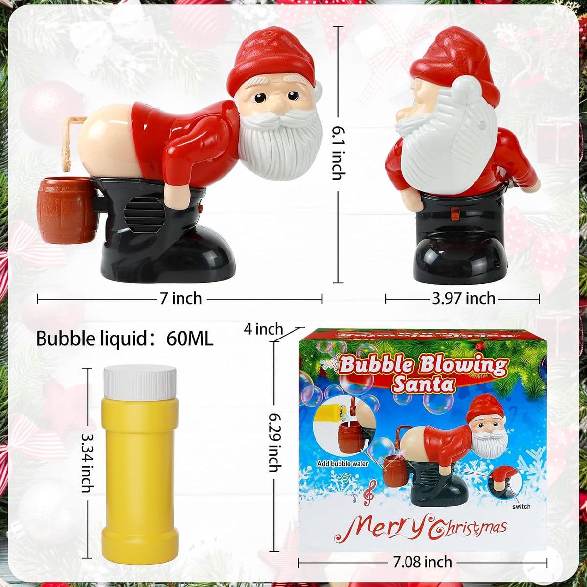 Funny Santa Claus Automatic Bubble Butt Machine - Bubble Blower for Outdoor & Indoor Activity HO82 903982