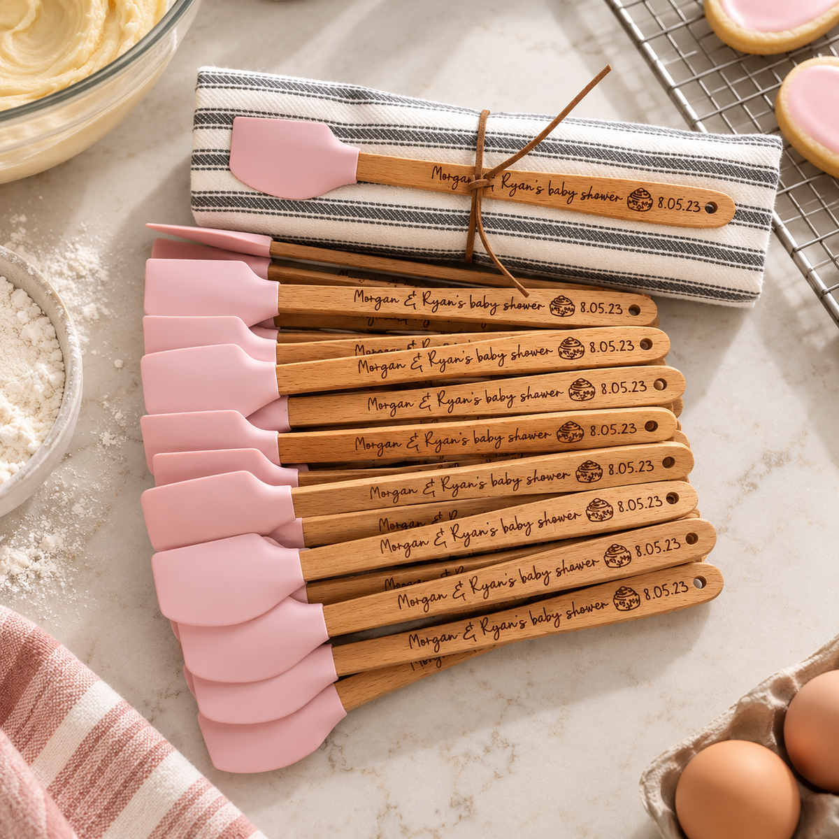 Personalized Engraved Baby Shower Mini Silicone Spatula Favor LM32 670555