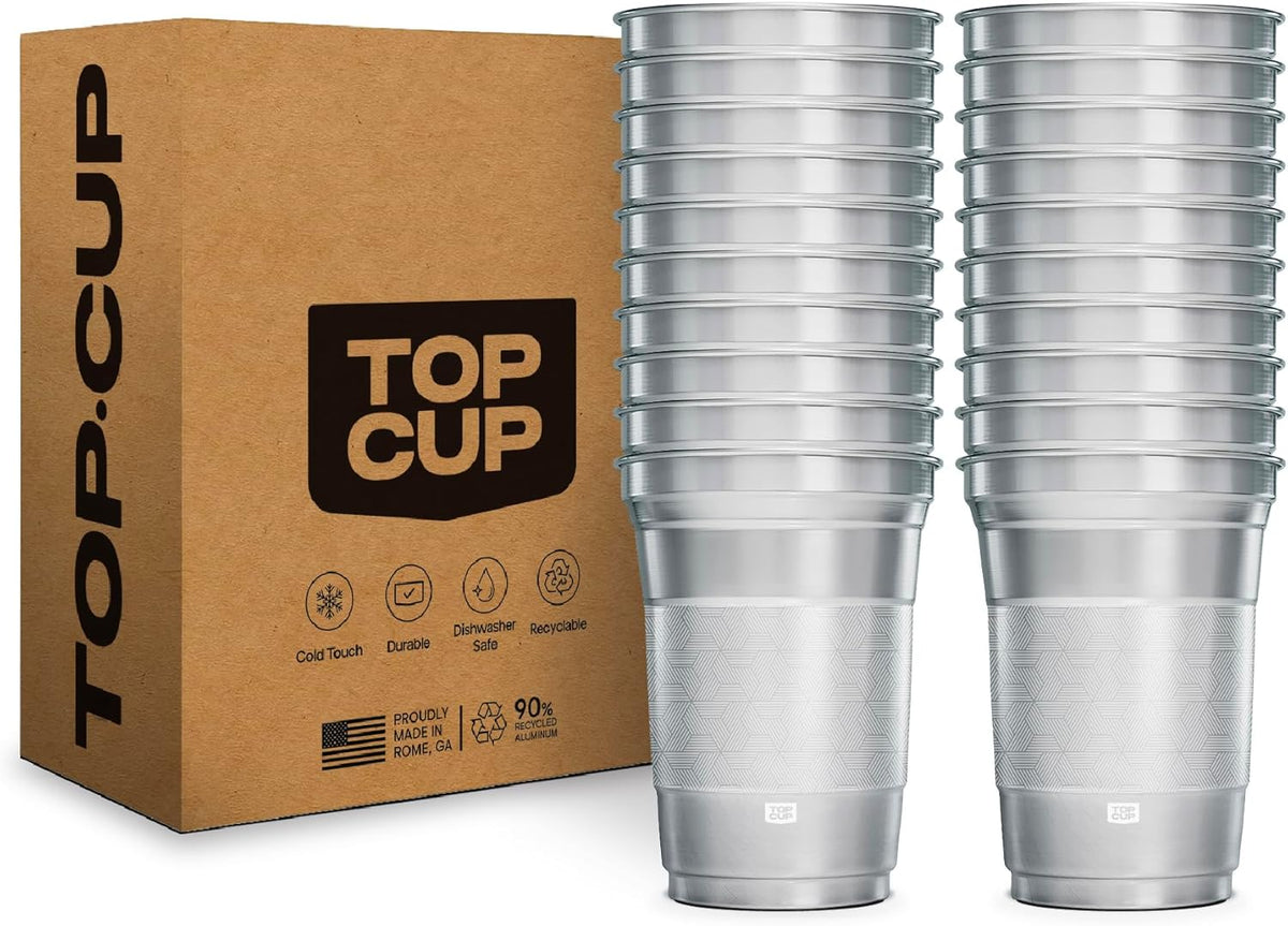 America'S 250Th Birthday 20 Oz Reusable Aluminum Cups 20 Count | Durable, Reusable & Recyclable, Made in USA