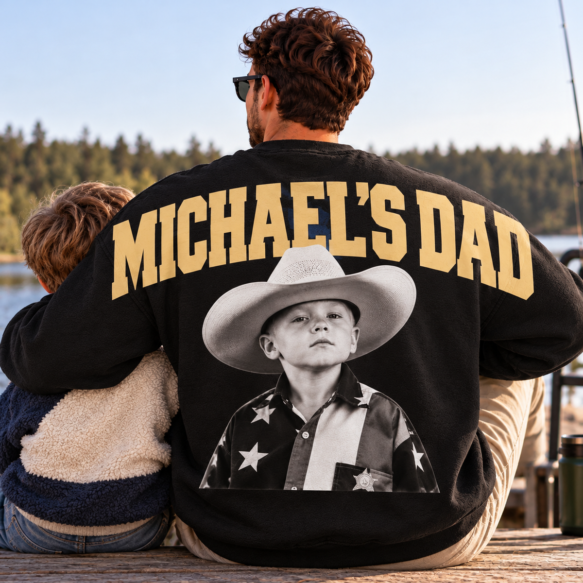 Personalized Vintage Photo Dad, Mom Shoulder to Shoulder Hoodie, Sweatshirt LM32 670475