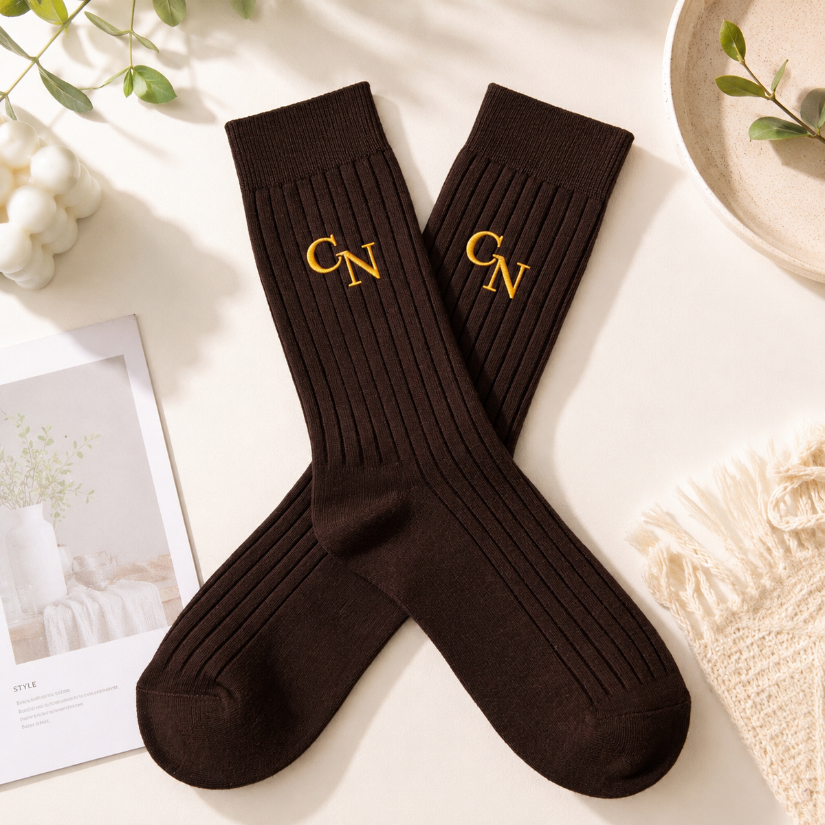 custom dress socks Crew Wholesale Bulk Orders Merino Wool / China (4-5 weeks) / 250-499 tumble dry Custom Repeated Logo Socks