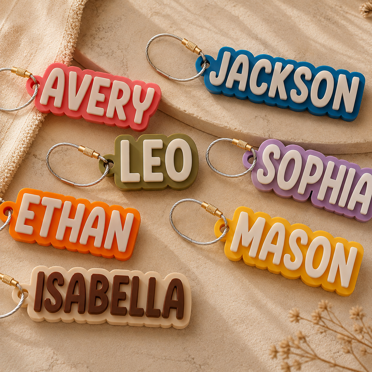 Custom Name Keychain Diaper Bag Tag, Label Bag Charm Kids Keychain LM32 669539