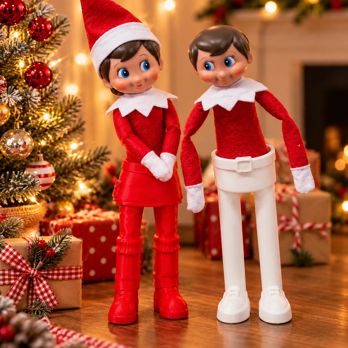 Christmas Elf Costume 3D Printed Figure, Elf Doll Pants & Skirt HA75 919470