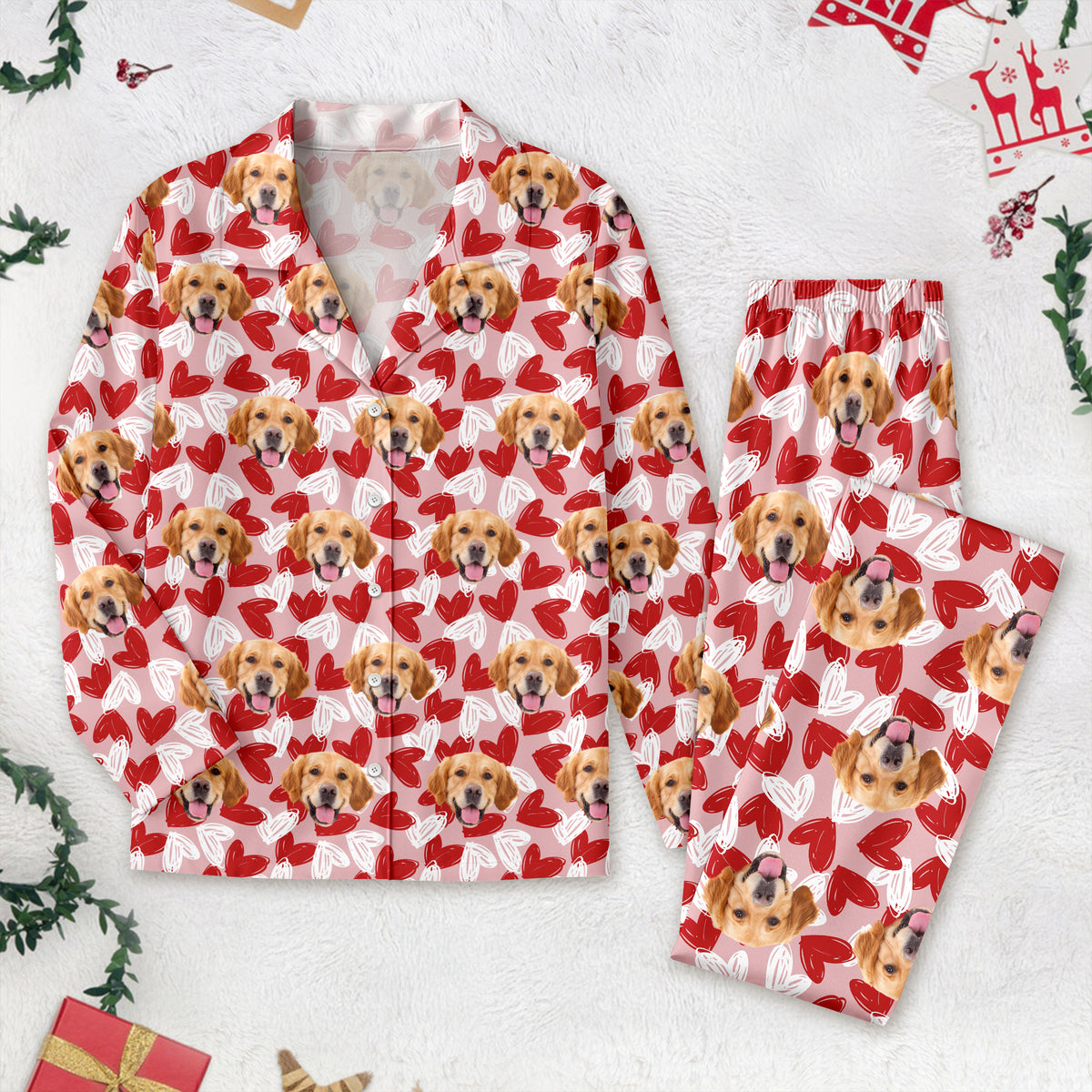 Custom Photo Dog Cat And Face Pajamas K228 HA75 888717