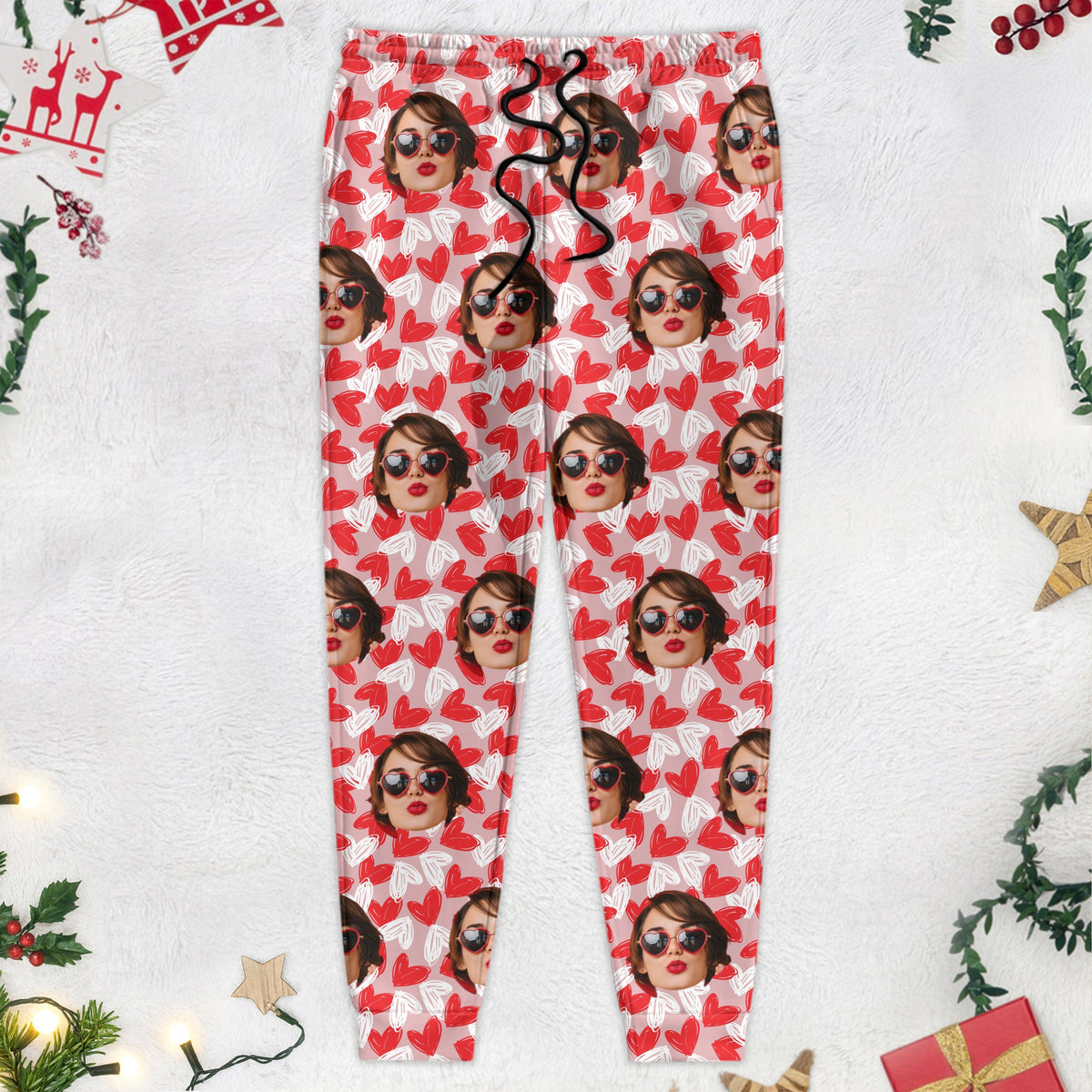 Custom Face Couple, Family, Dog, Cat Pants Christmas, Valentine Gift TA29 HA75 888717