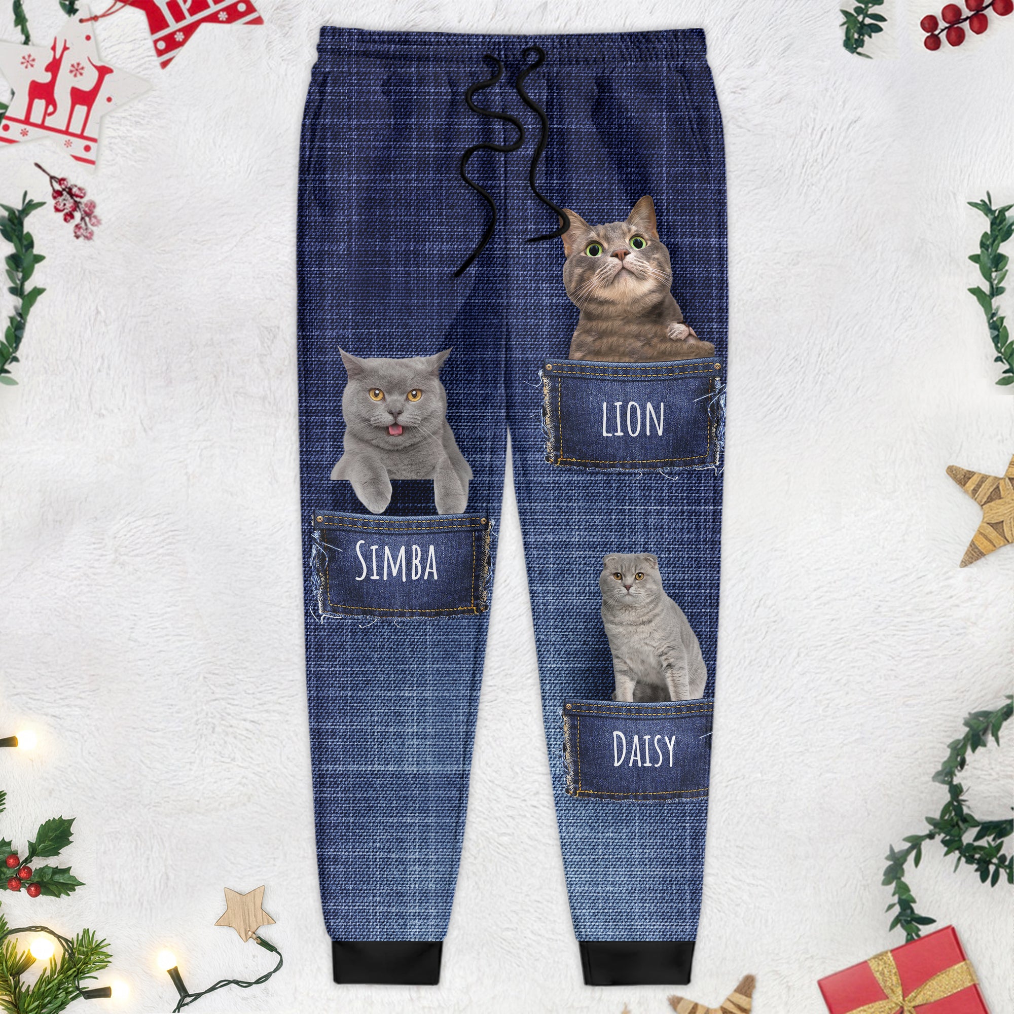 Custom Face Dog Cat Photo Pattern Jeans Sweatpants N369 888776
