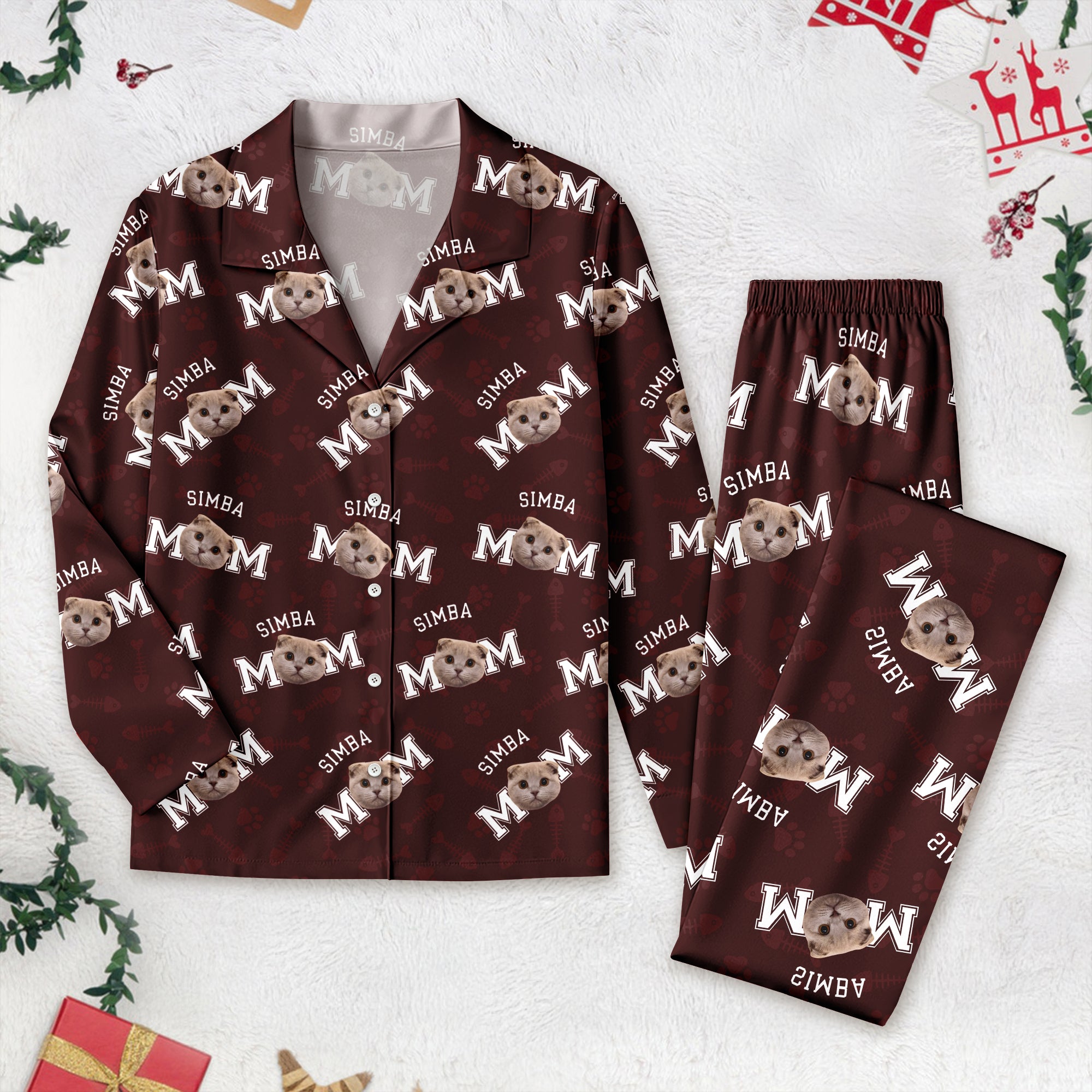 Custom Photo Dog Dad Dog Mom Pajamas N304 888801