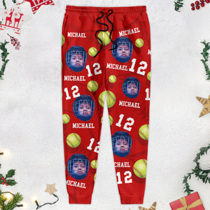 Custom Face Photo With Softball Sport Sweatpants T286 888817