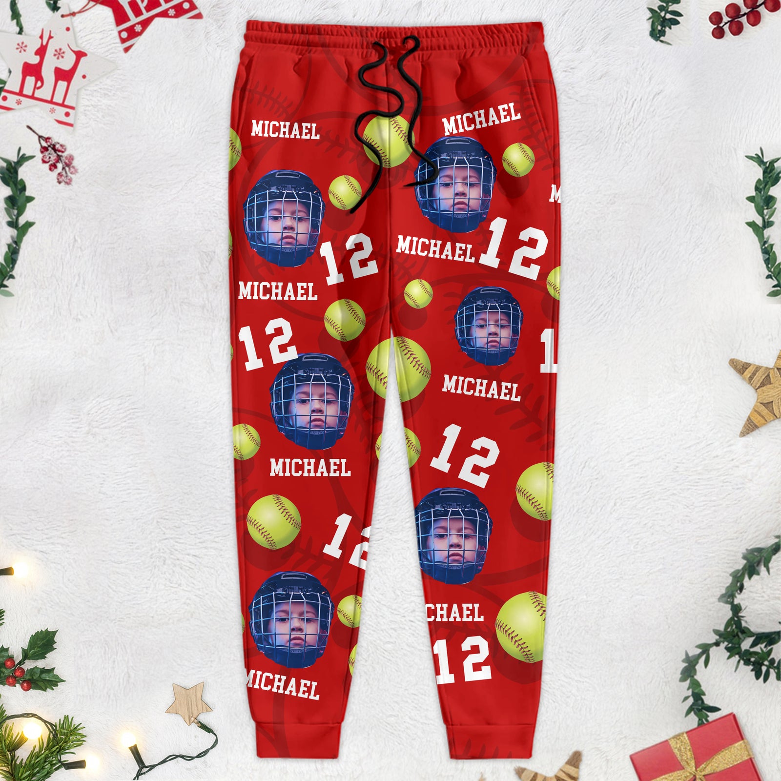 Custom Face Photo With Softball Sport Sweatpants T286 888817