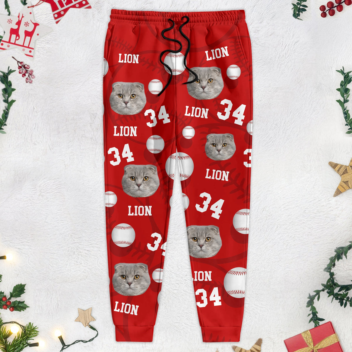 Custom Photo Dog Cat With Softball Pet Sweatpants T286