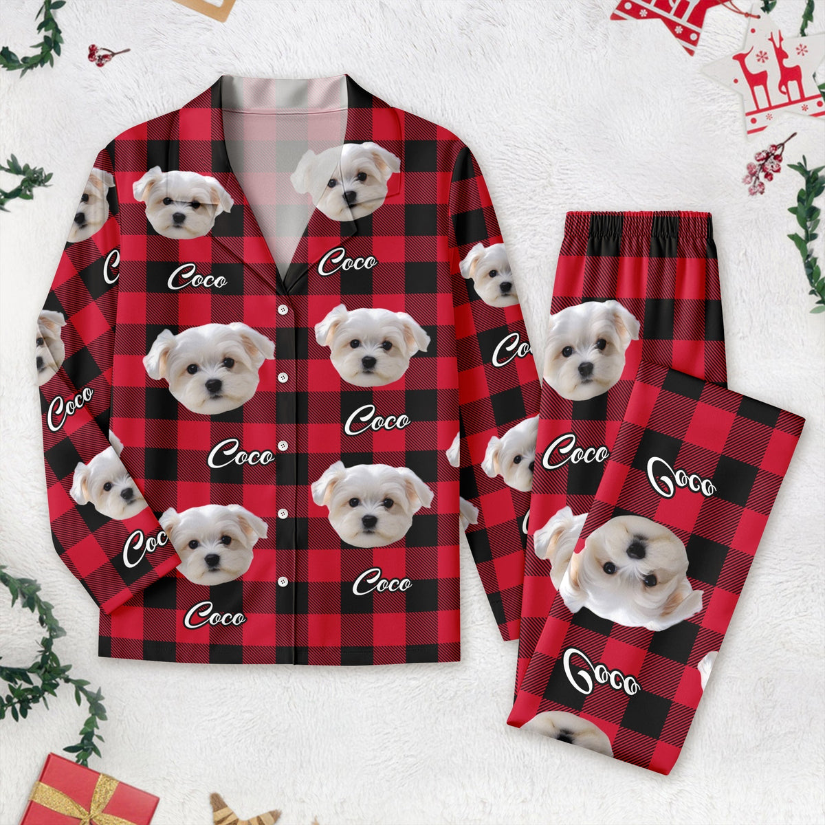 Custom Photo With Colorful Background For Dog Lovers Pajamas HO82 N304 889504