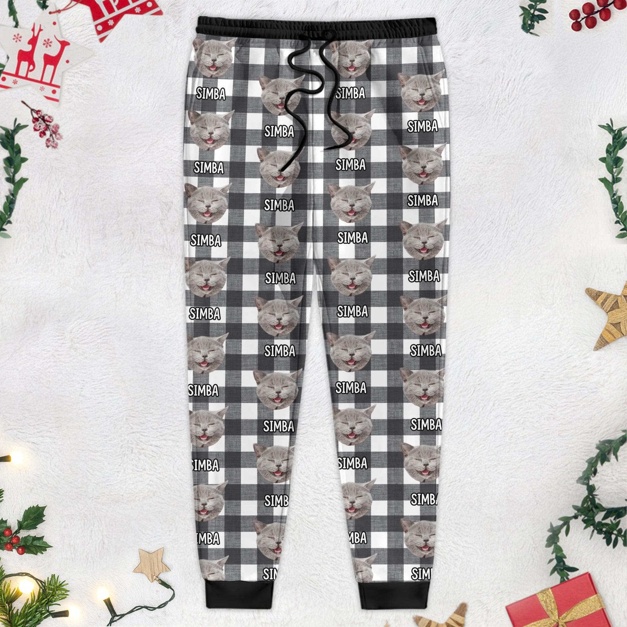 Custom Photo With Christmas Pattern Cat For Men and Women Sweatpants N304 889676