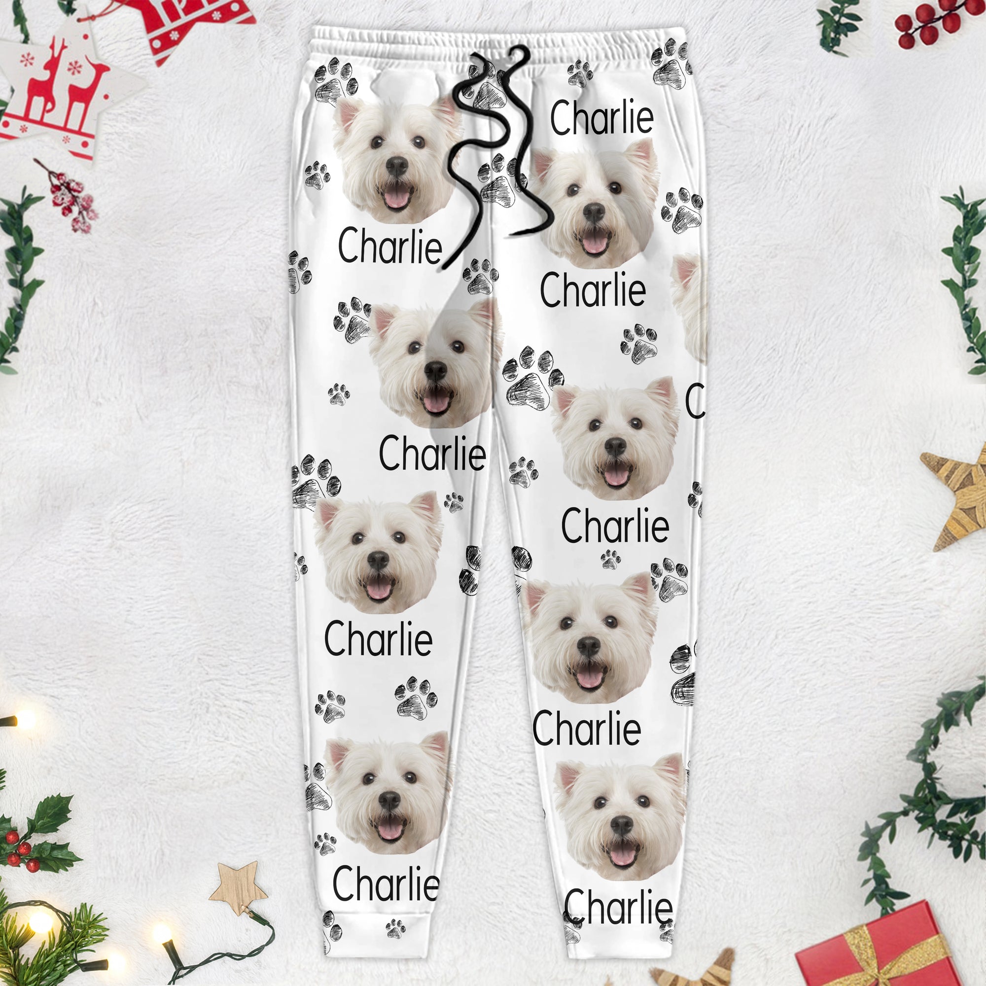 Custom Photo And Name With Paw Pattern For Cat Lovers Sweatpants N304 889808