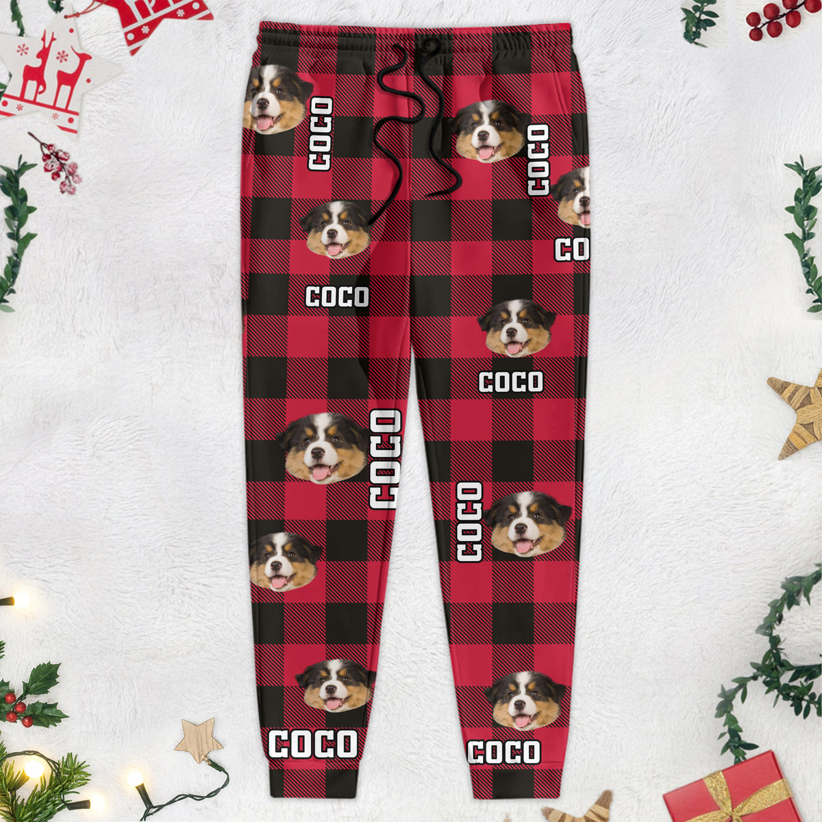 Custom Dog Photo With Plaid Background For Men and Women Sweatpants TH10 TA29 889838