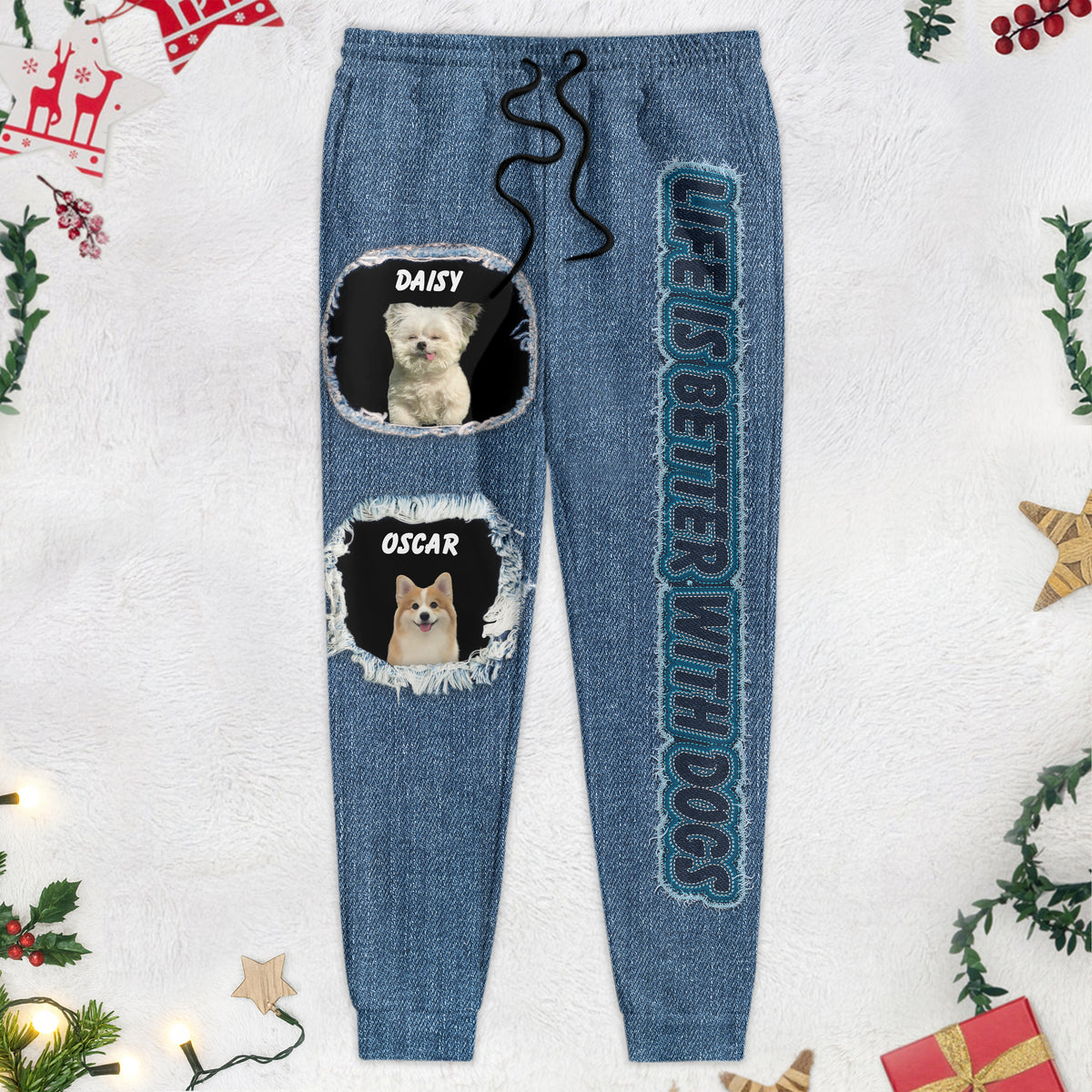 Custom Dog Photo Life Is Better With Dogs Sweatpants N369 889948