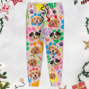 Custom Dog Photo Bones And Paws Sweatpants TA29 890085