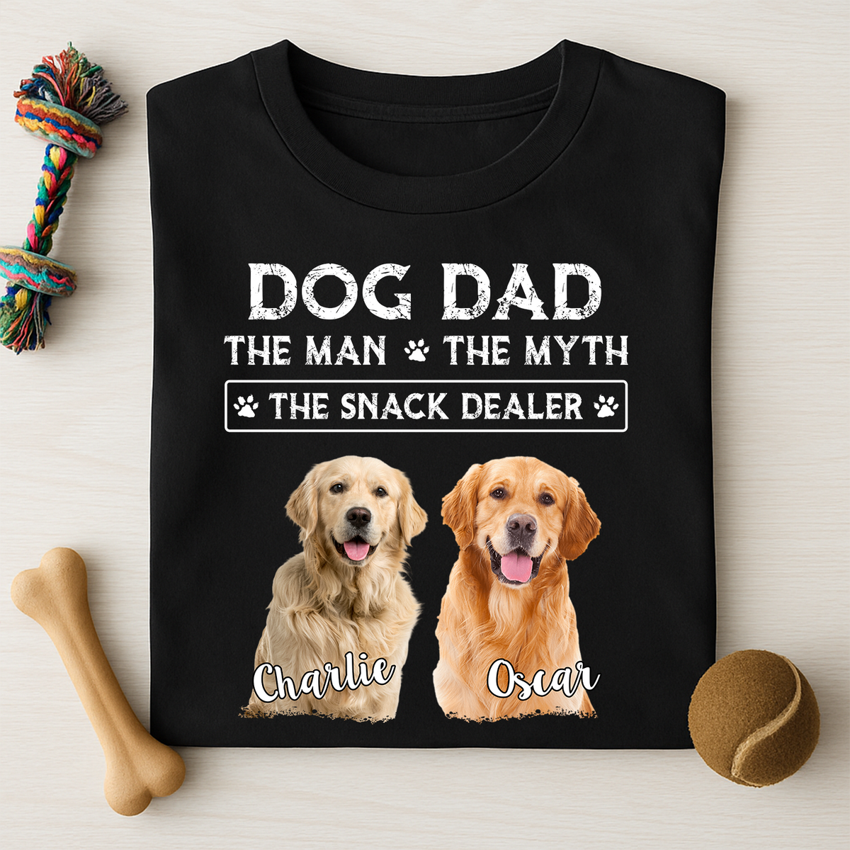 Dog Dad The Man The Myth The Snack Dealer Personalized Custom Photo Dog Dad Shirt 890705
