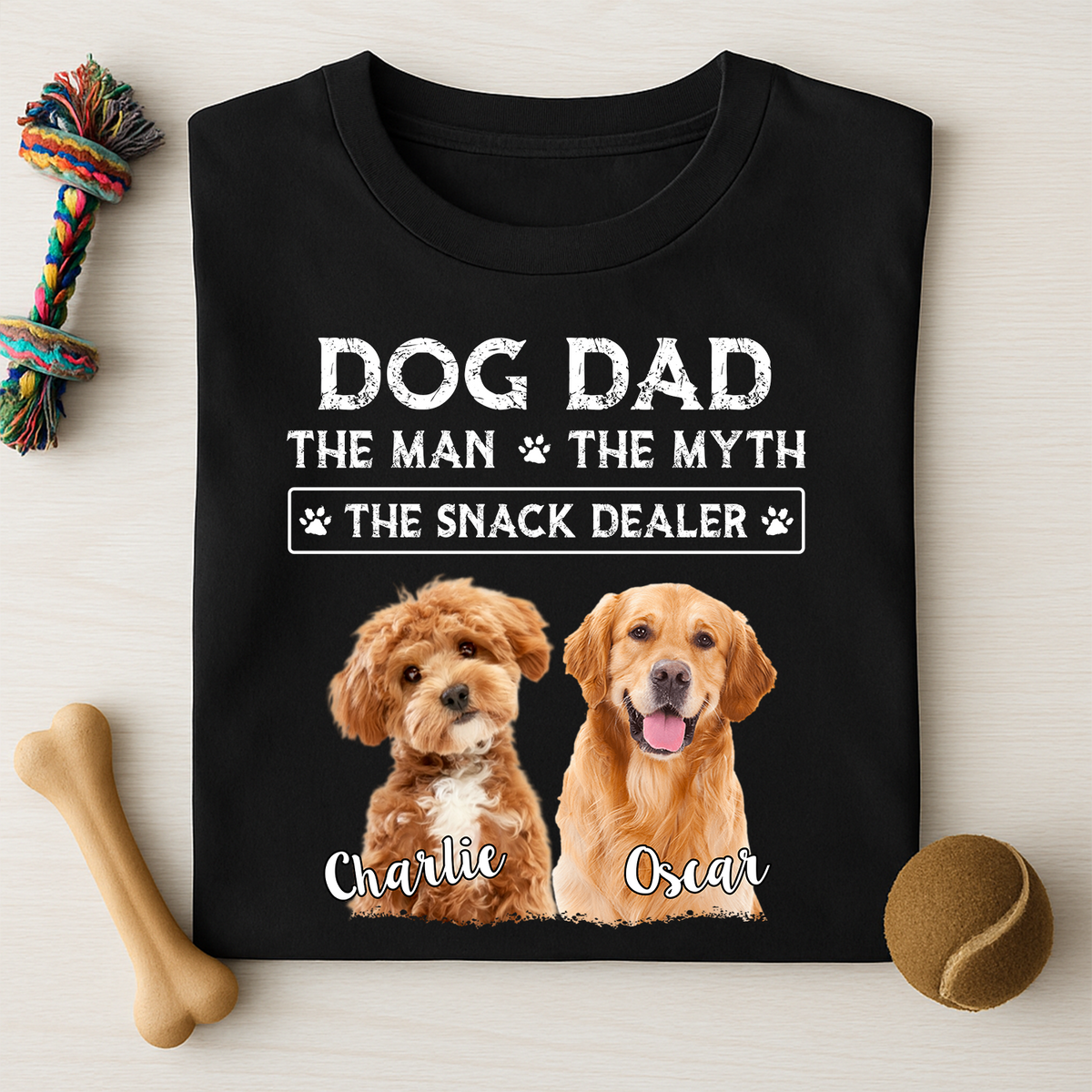Dog Dad The Man The Myth The Snack Dealer Personalized Custom Photo Dog Dad Shirt 890705
