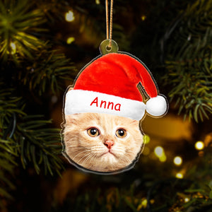 Custom Photo Pet Funny Christmas Face Pet Acrylic Ornament HA75 891146