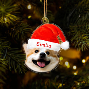 Custom Photo Pet Funny Christmas Face Pet Acrylic Ornament HA75 891146