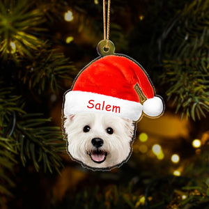 Custom Photo Pet Funny Christmas Face Pet Acrylic Ornament HA75 891146