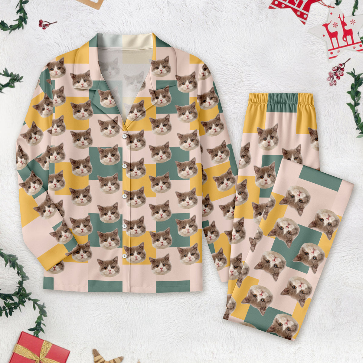 Custom Photo With Christmas Pattern Dog Cat Man's Pants TH10 891479