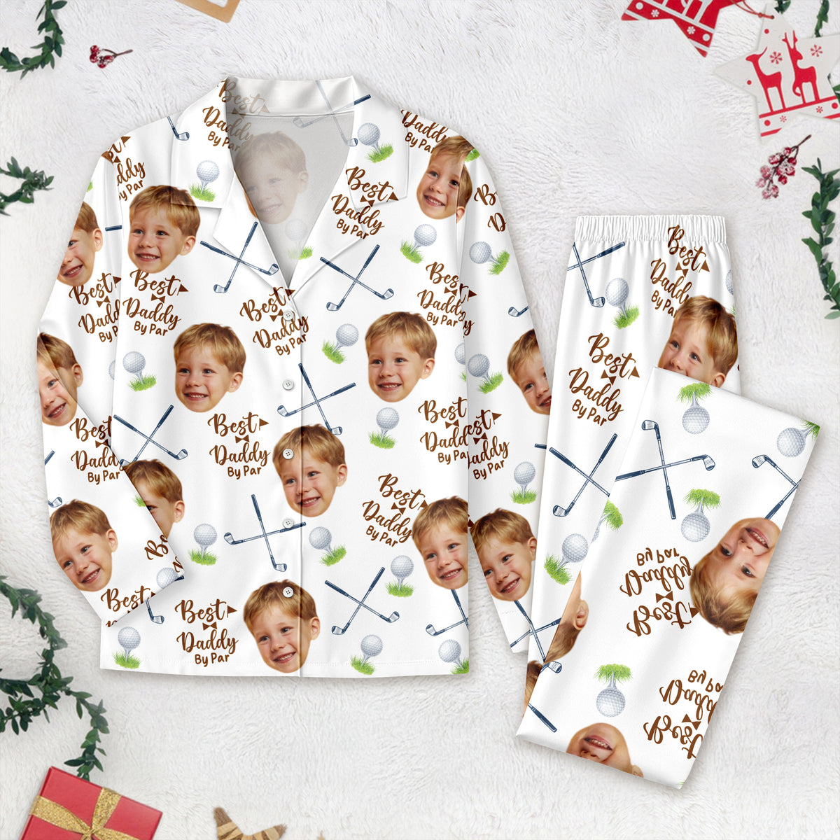 Custom Photo Best Dad By Par Pajamas Gift For Golf Lovers HA75 892730