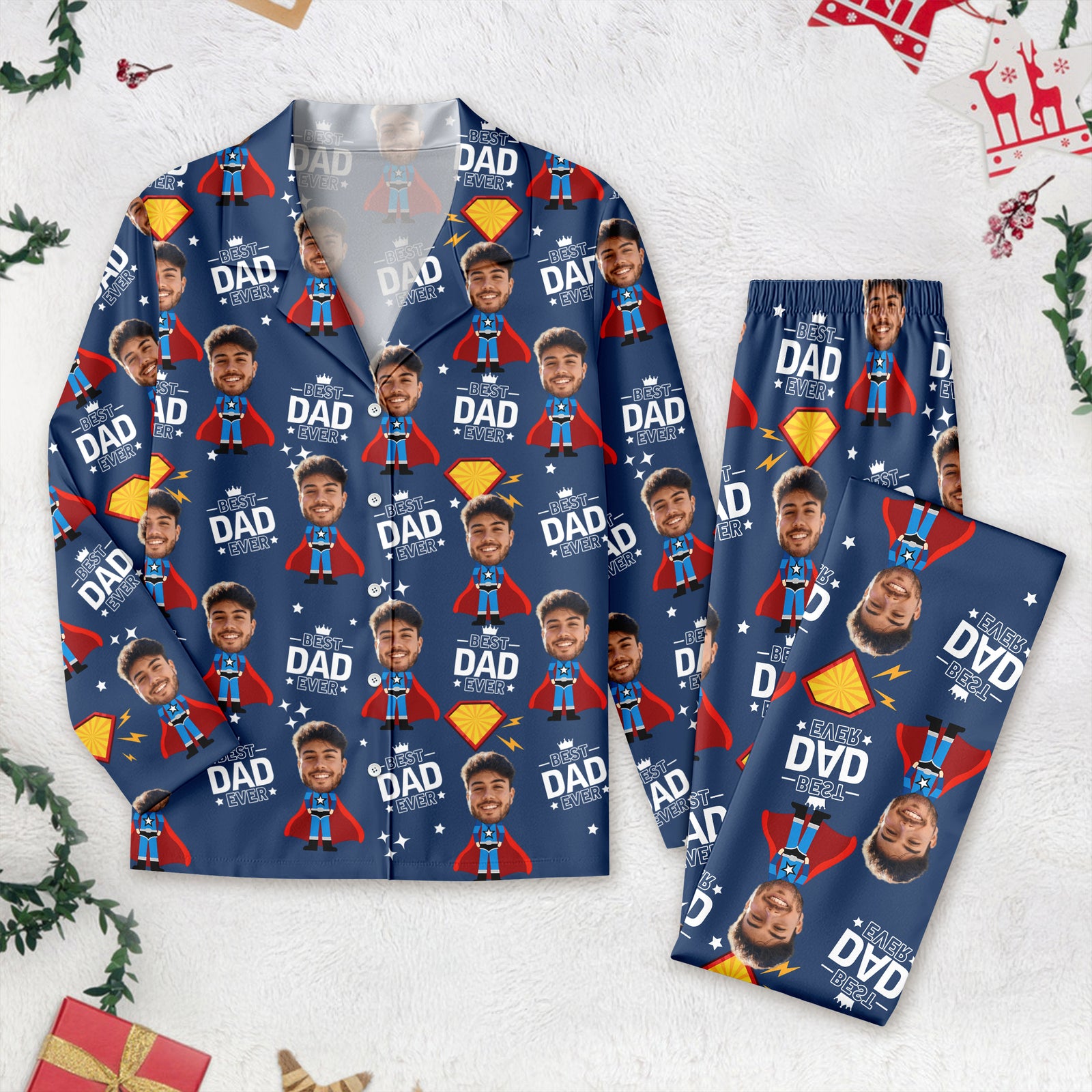 Custom Face Kid Best Mom Ever, Best Dad Ever Pajamas HA75 892878