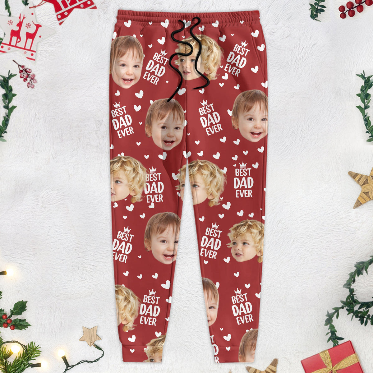 Custom Cute Photo Best Dad Ever Pattern Sweatpants For Family LM32 893691