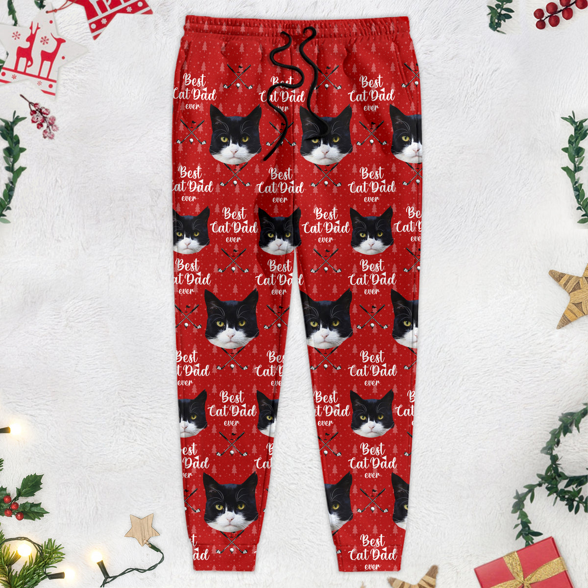 Custom Pet Photo Best Dog Dad Ever Sweatpants For Golf Loving LM32 893939