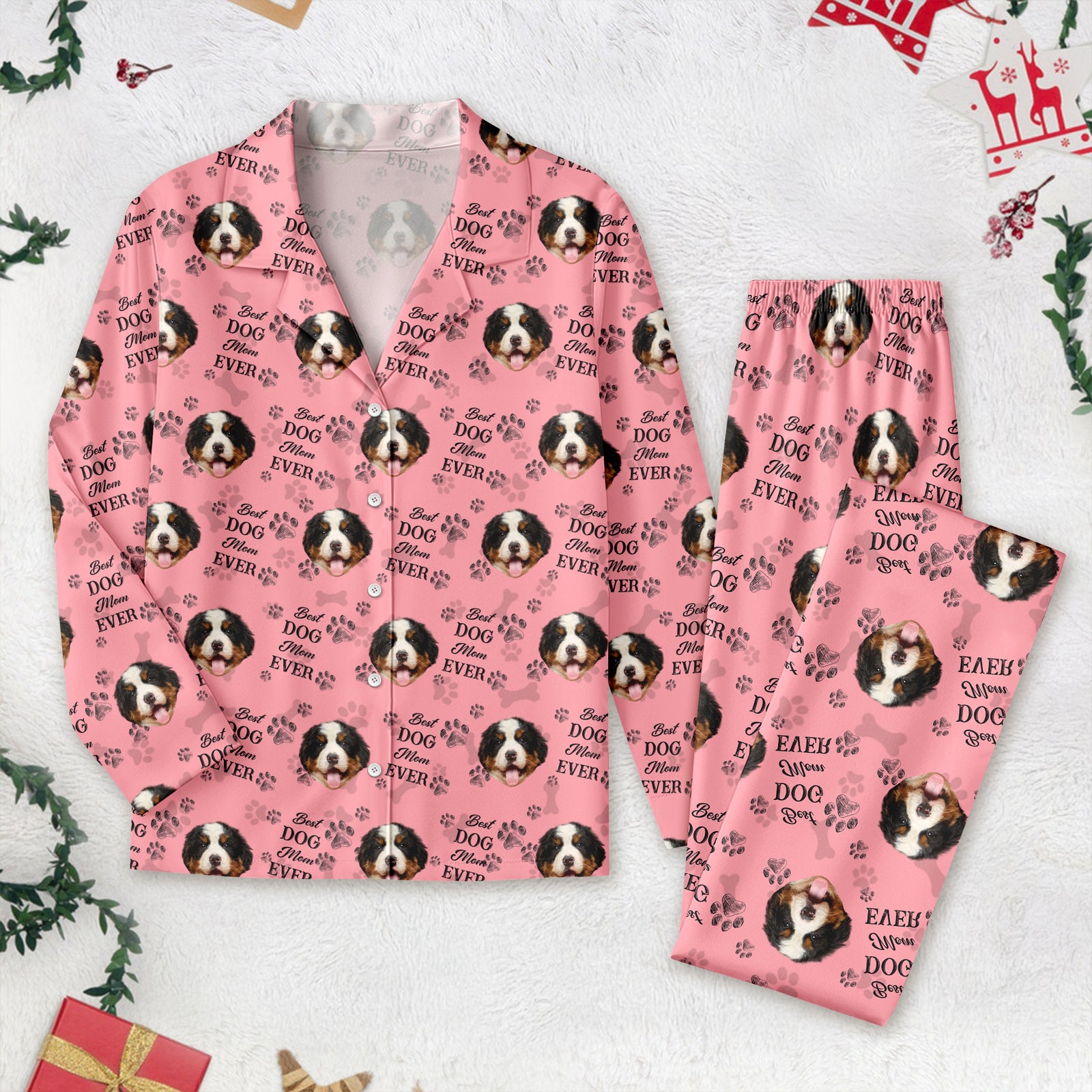 Custom Pet Photo Best Dog Dad Mom Ever, Best Fur Dad Mom Ever Pajamas - Dog Owners Gifts HA75 895036