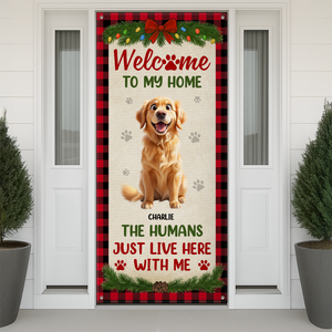 Welcome To Our Home Cute Dogs - Personalized Christmas Dog Door Cover CH07 899914