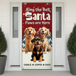 Custom Cute 3D Dog Ring the Bell, Santa Paw Are Here Door Cover LM32 895957
