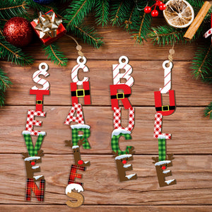 Personalized Name Letter Christmas Wood Ornament Family Gift HA75 897852