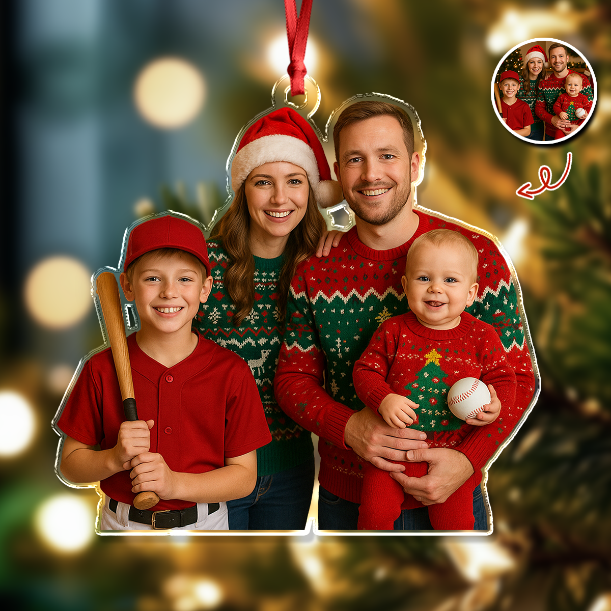 Custom Photo Baseball Kid Team Acrylic Ornament Gift For Baseball Lovers HO82 894930